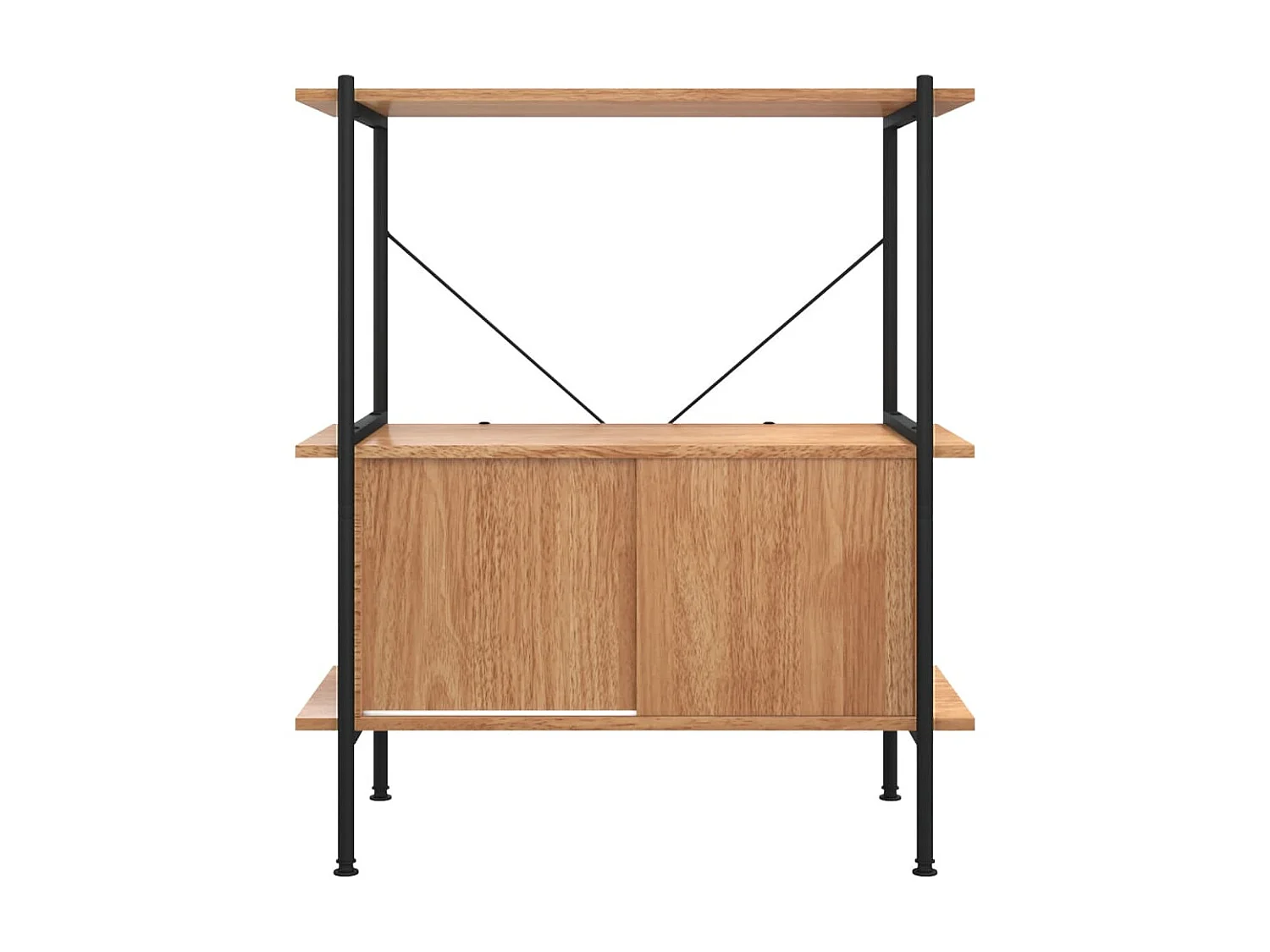 Étagère à 3 niveaux armoire 80x40x92 Acier bois d'ingénierie