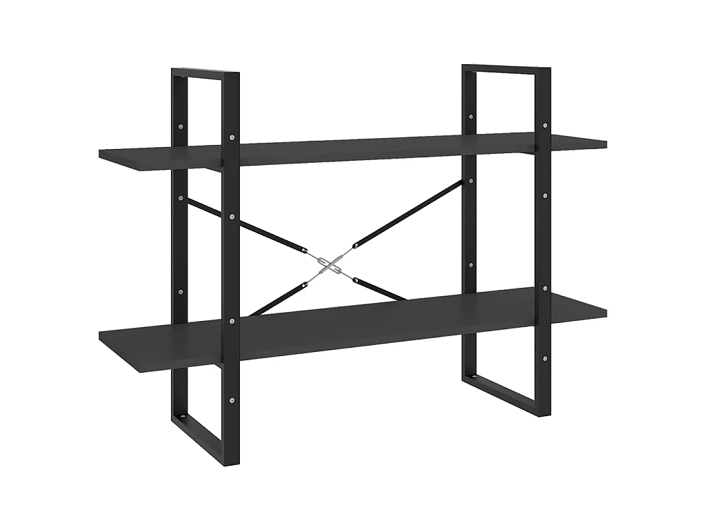 Bibliothèque à 2 niveaux Gris 100x30x70