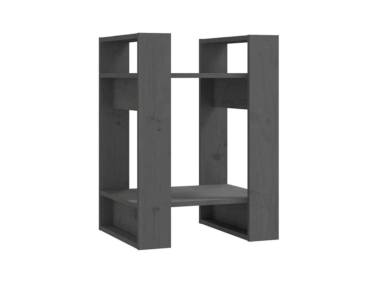 Bibliothèque-Séparateur de pièce Gris 41x35x57 Pin solide