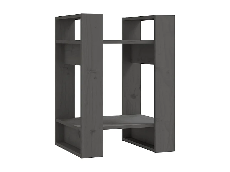 Bibliothèque-Séparateur de pièce Gris 41x35x57 Pin solide