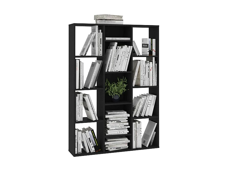 Séparateur de pièce-Bibliothèque Noir 100x24x140