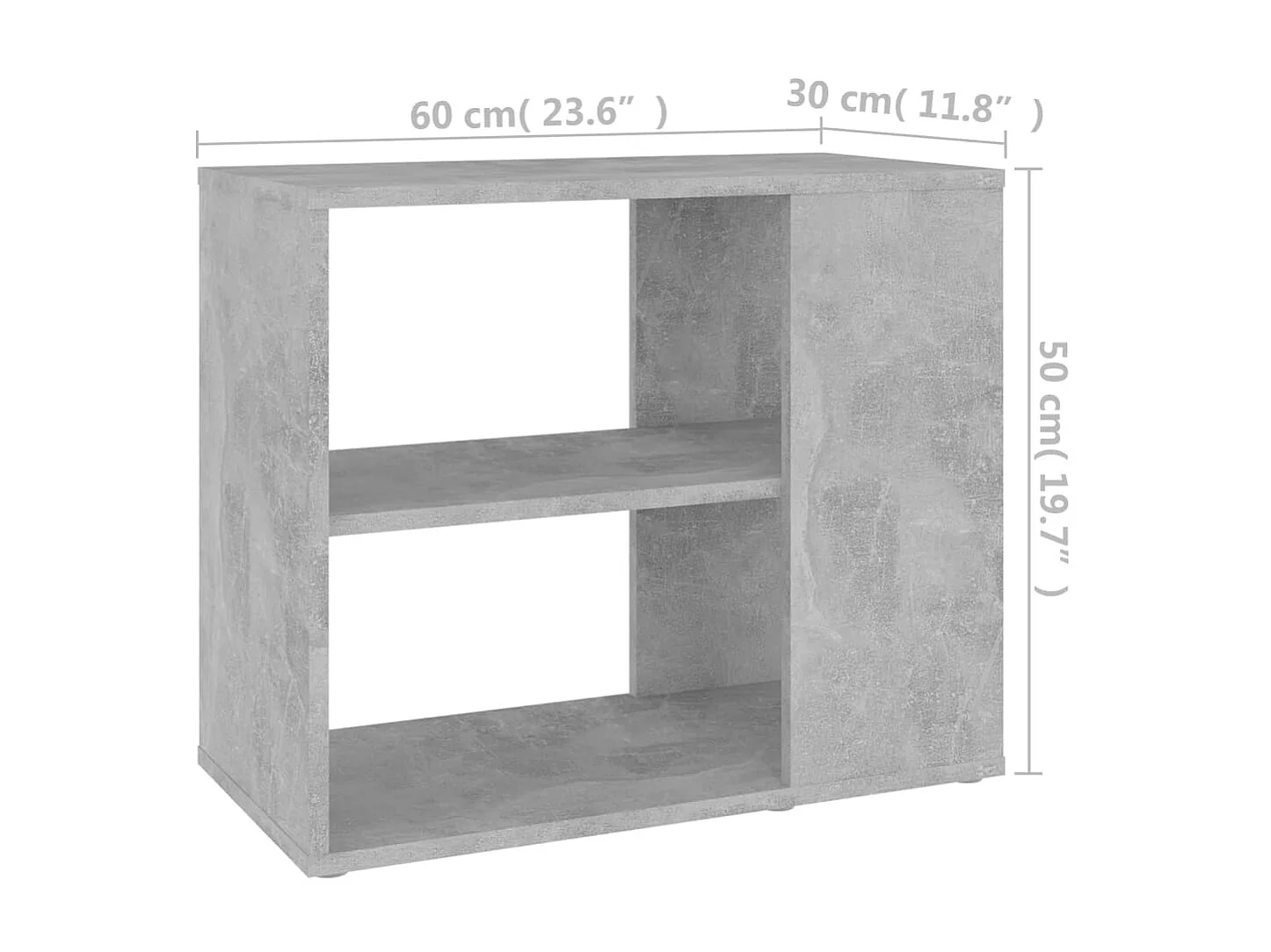 Armoire latérale Gris béton 60x30x50