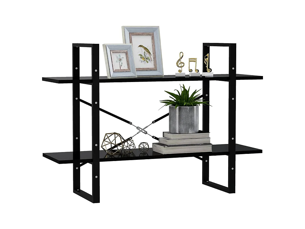 Bibliothèque à 2 niveaux Noir 100x30x70