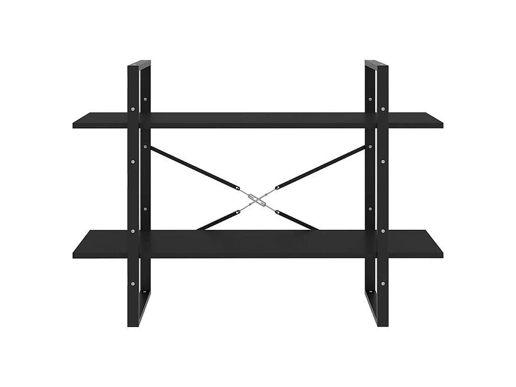 Bibliothèque à 2 niveaux Noir 100x30x70