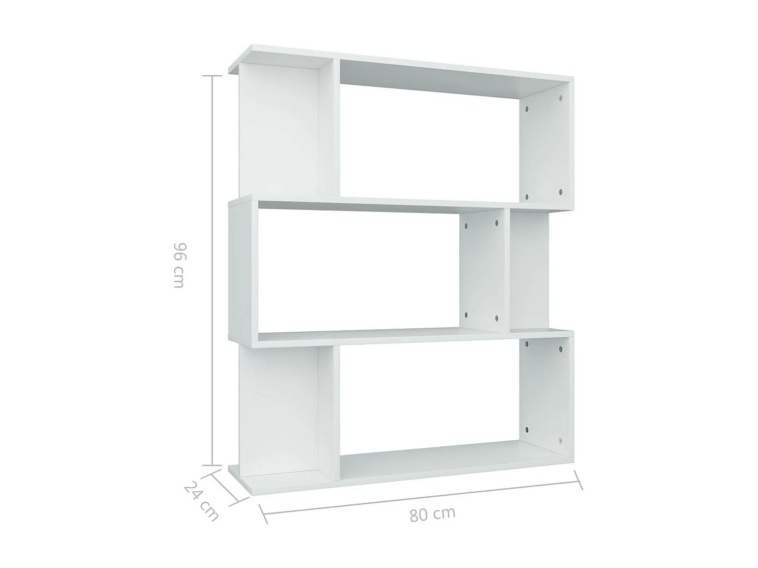 Bibliothèque-Séparateur de pièce Blanc 80x24x96