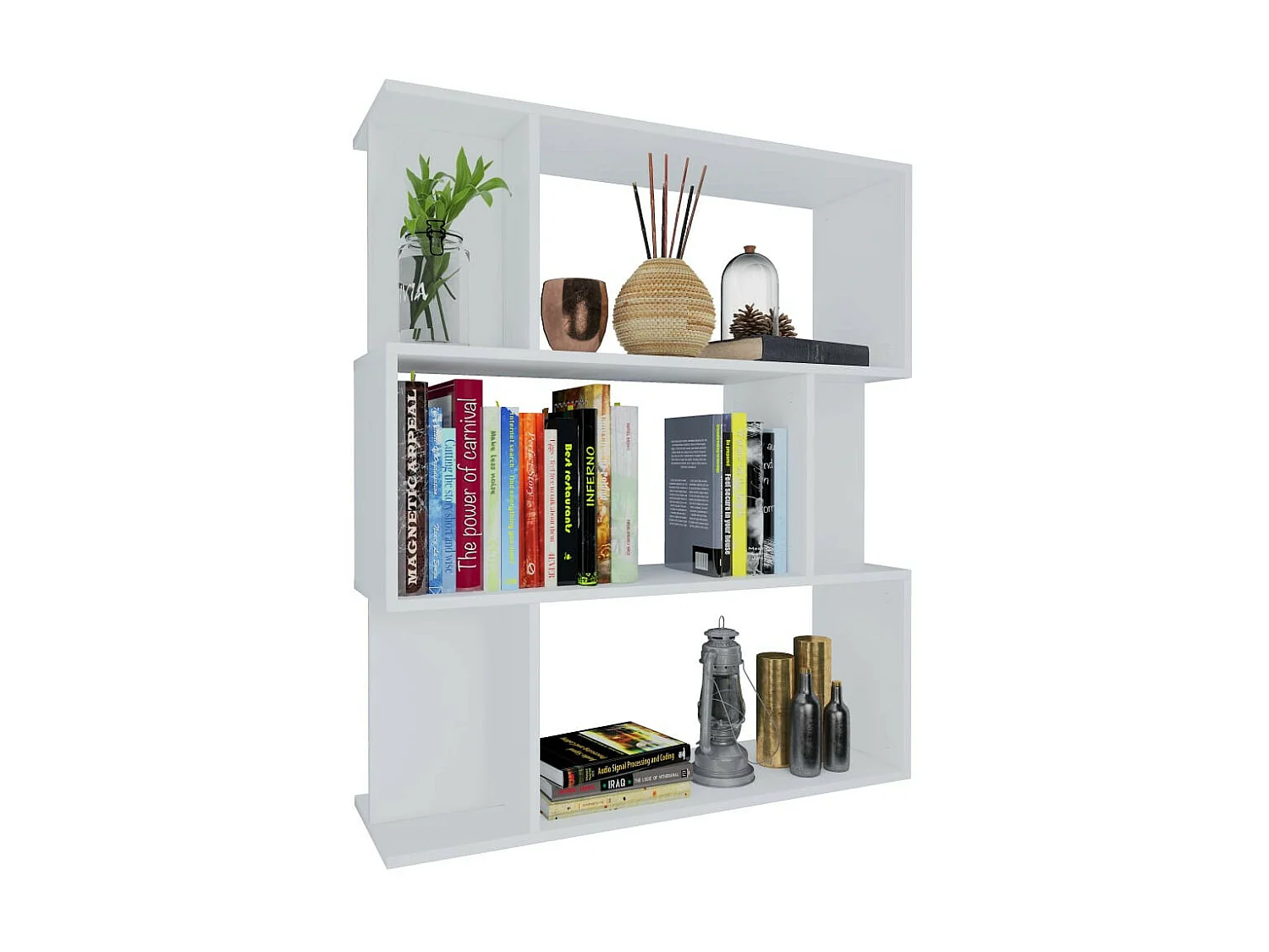 Bibliothèque-Séparateur de pièce Blanc 80x24x96