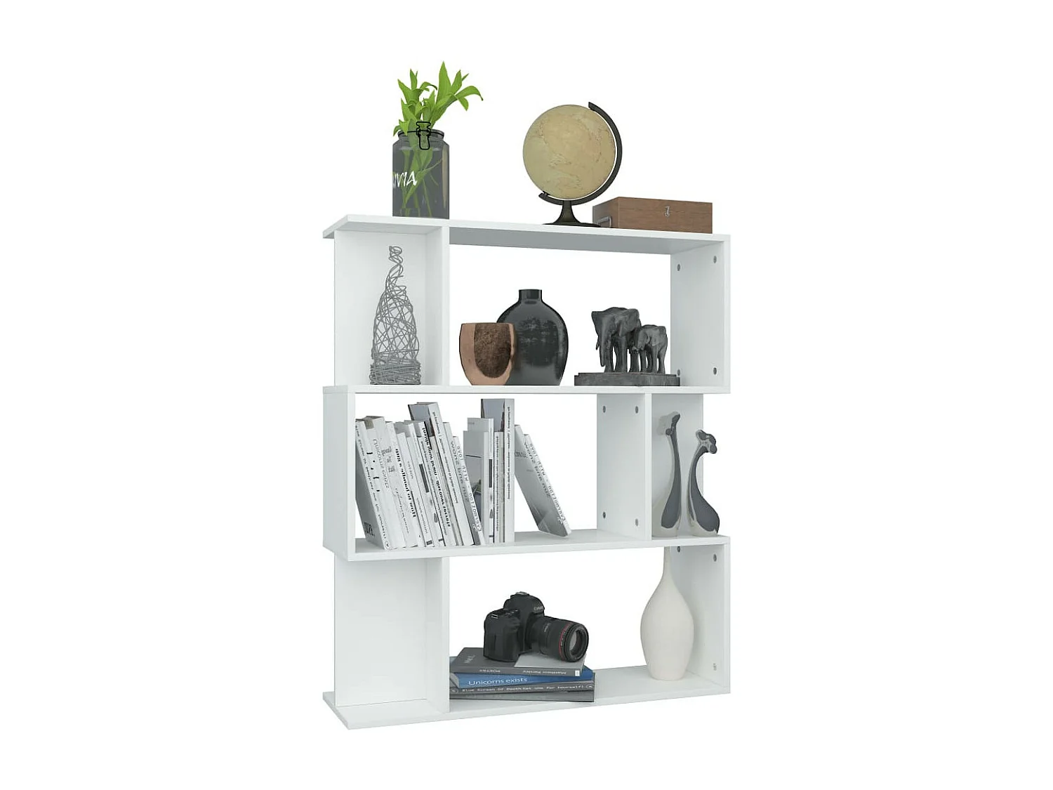 Bibliothèque-Séparateur de pièce Blanc 80x24x96