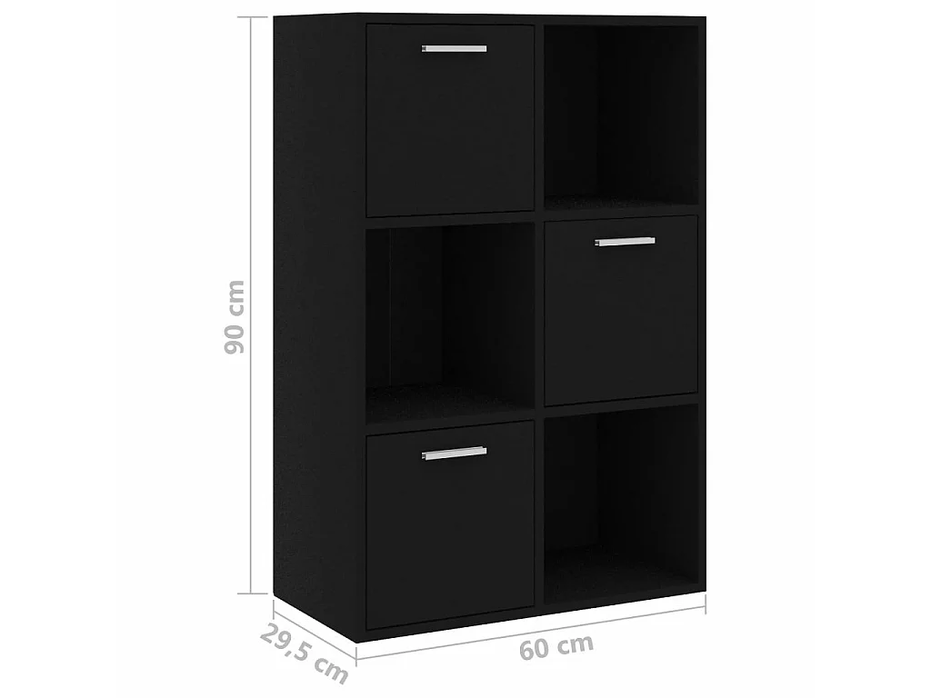 Armoire de rangement Noir 60x29,5x90