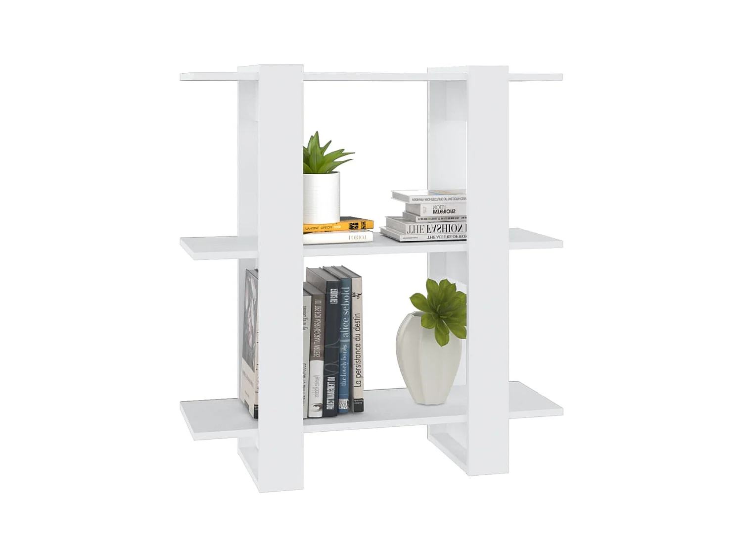 Bibliothèque-Séparateur de pièce Blanc 80x30x87