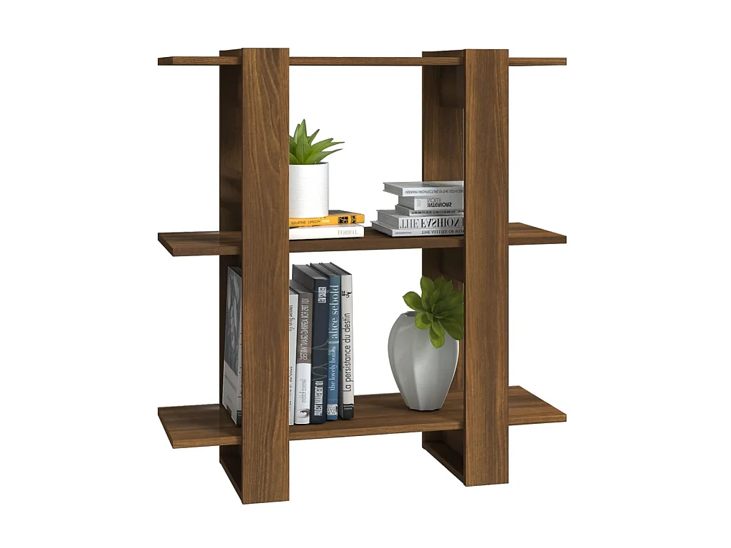 Bibliothèque-Séparateur de pièce Chêne marron 80x30x87