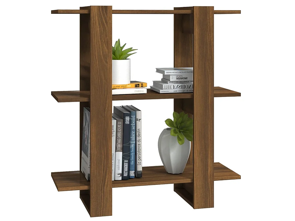 Bibliothèque-Séparateur de pièce Chêne marron 80x30x87