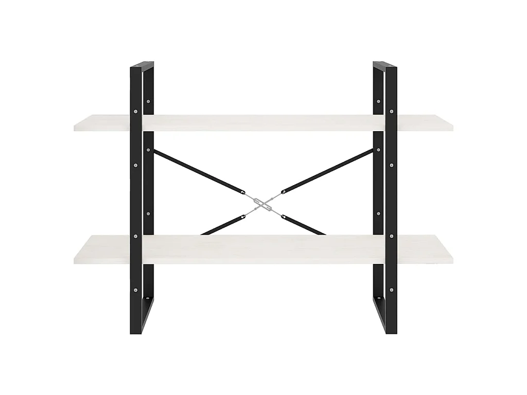 Bibliothèque à 2 niveaux Blanc 100x30x70 Bois de pin massif