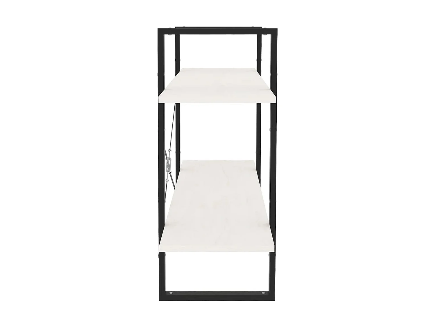 Bibliothèque à 2 niveaux Blanc 100x30x70 Bois de pin massif