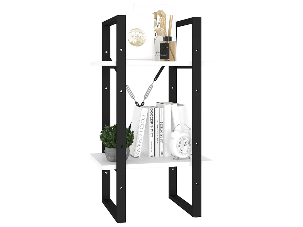 Bibliothèque à 2 niveaux Blanc 40x30x70