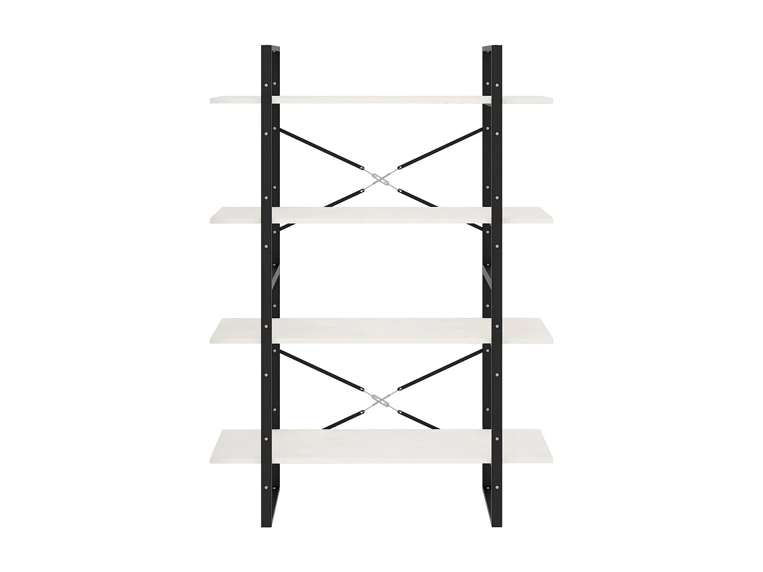 Bibliothèque à 4 niveaux Blanc 100x30x140 Bois de pin massif