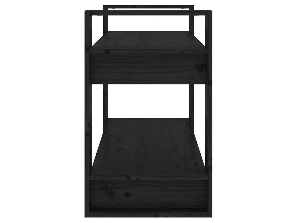 Bibliothèque-Séparateur de pièce Noir 80x35x56,5 Pin massif