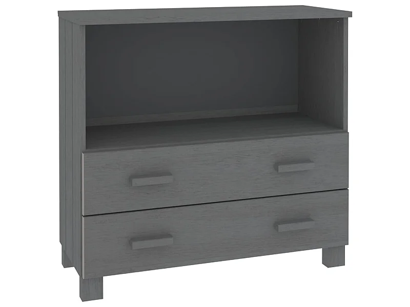 Buffet Gris foncé 85x35x80 Bois massif de pin