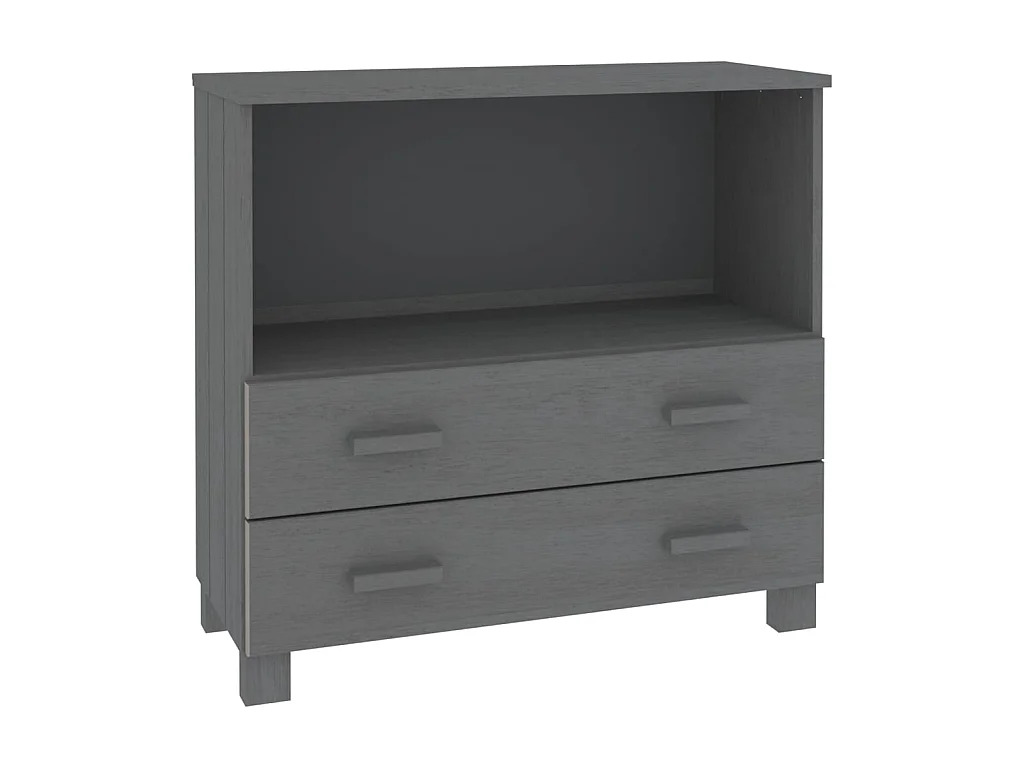 Buffet Gris foncé 85x35x80 Bois massif de pin