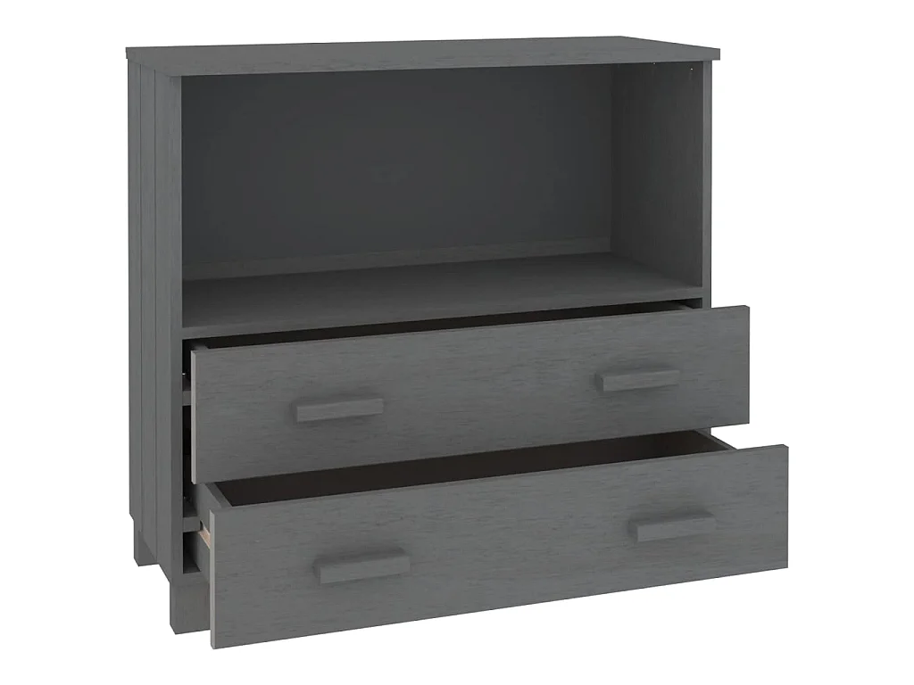 Buffet Gris foncé 85x35x80 Bois massif de pin