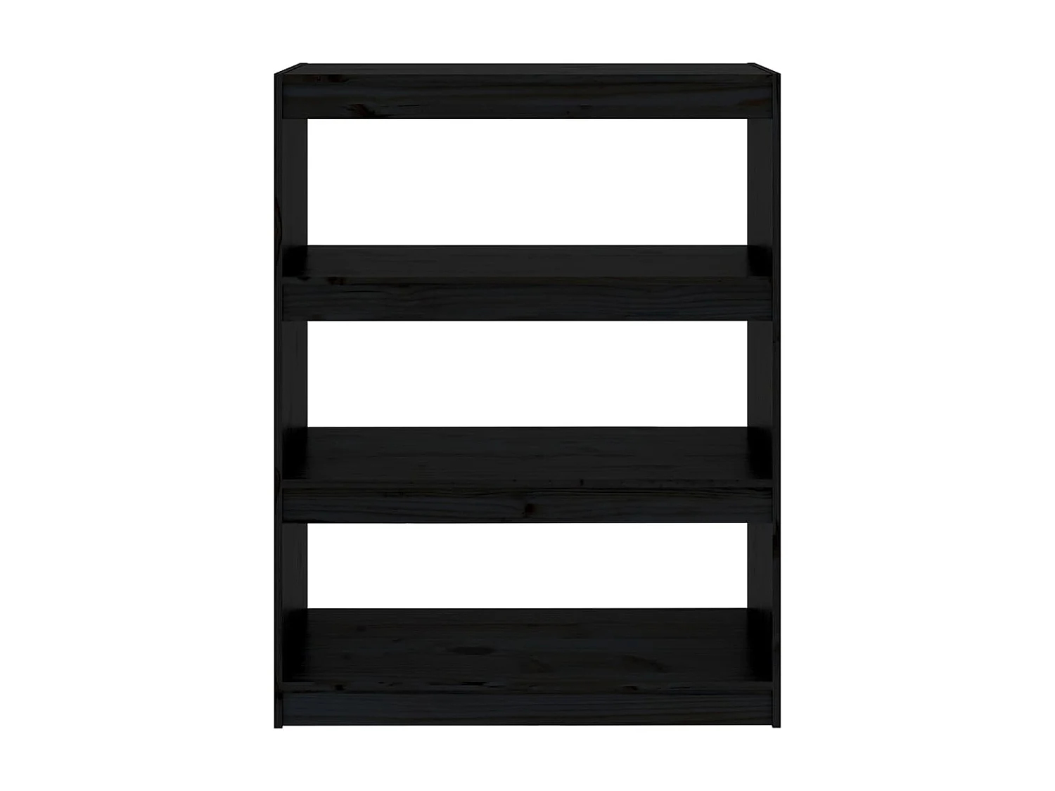 Bibliothèque-Séparateur de pièce Noir 80x30x103,5 Pin solide