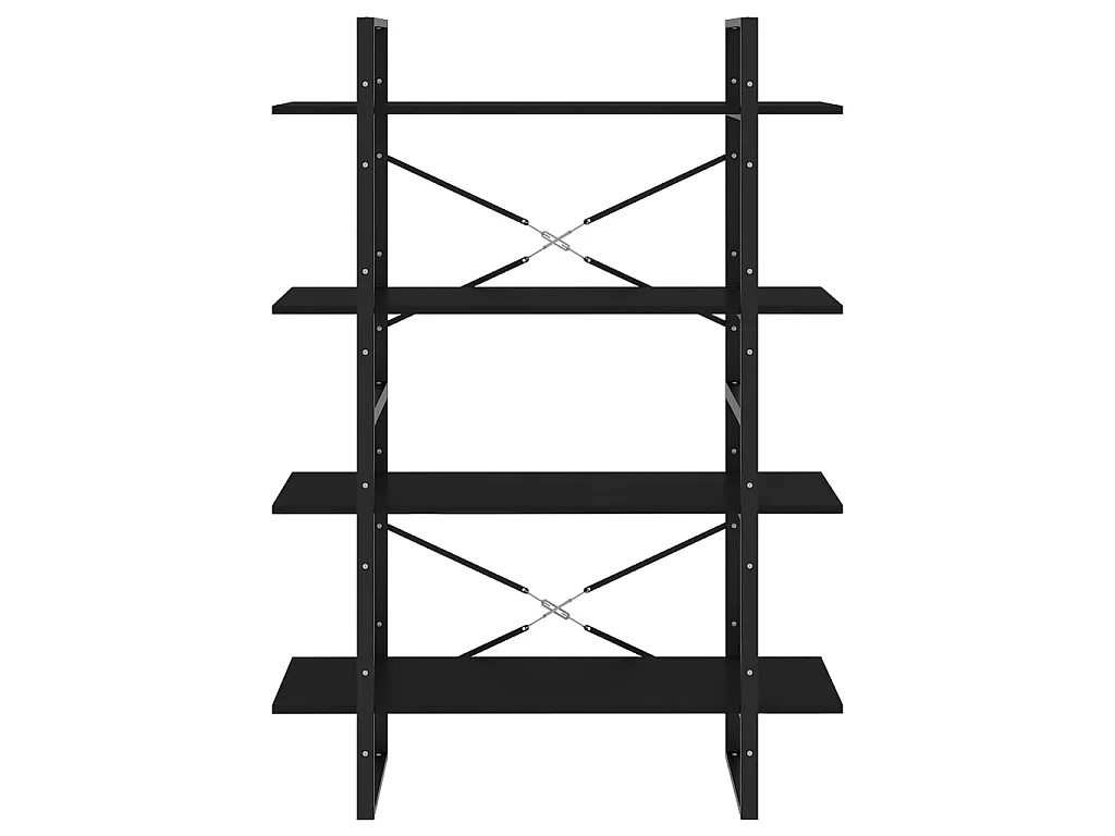 Bibliothèque à 4 niveaux Noir 100x30x140