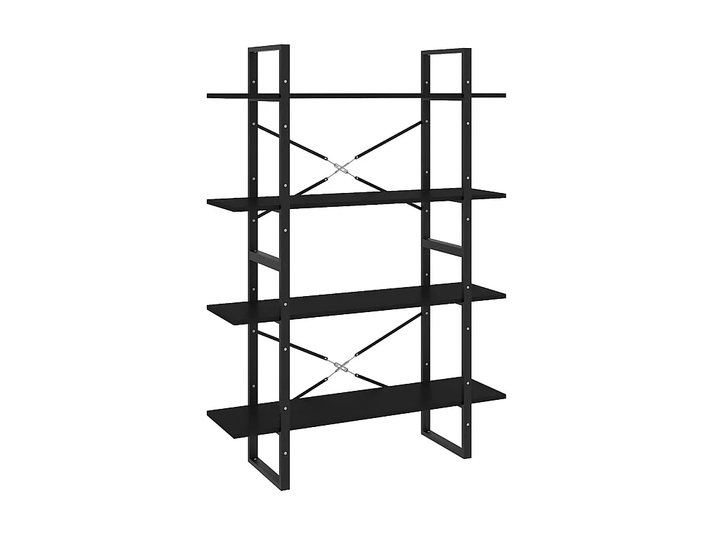 Bibliothèque à 4 niveaux Noir 100x30x140