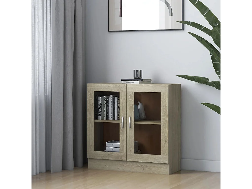 Armoire à vitrine Chêne sonoma 82,5x30,5x80