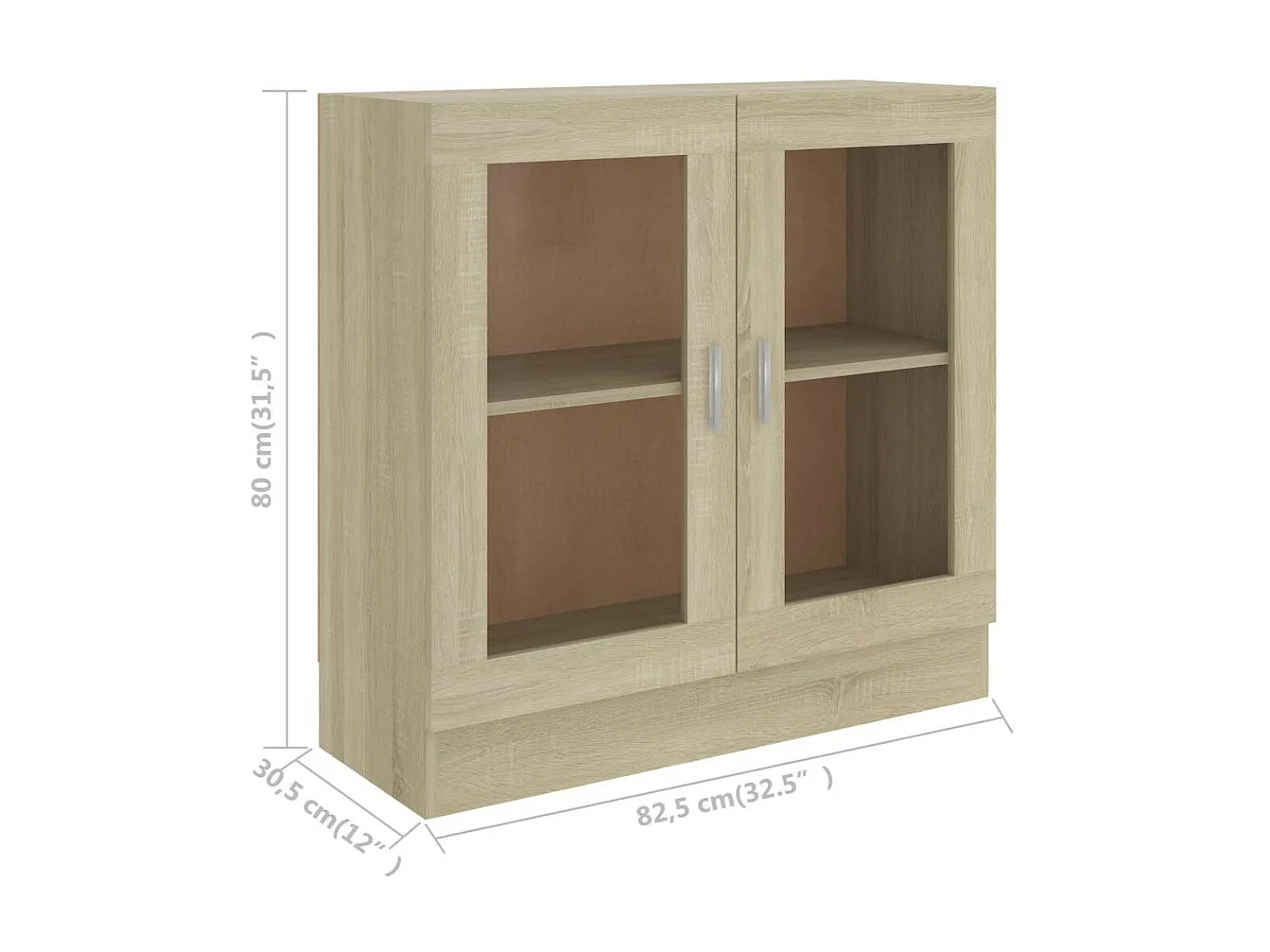 Armoire à vitrine Chêne sonoma 82,5x30,5x80