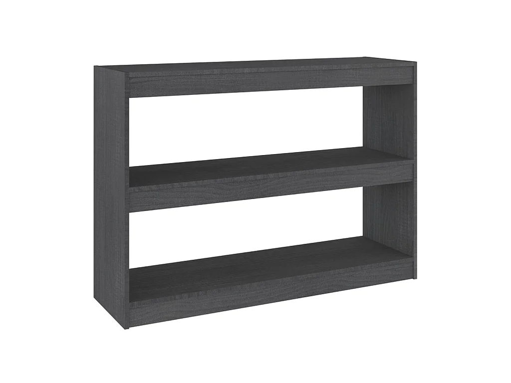 Bibliothèque-Séparateur de pièce Gris 100x30x71,5 Pin massif
