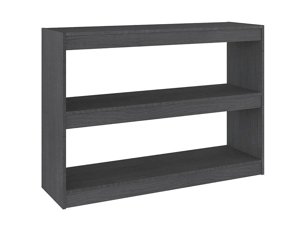 Bibliothèque-Séparateur de pièce Gris 100x30x71,5 Pin massif