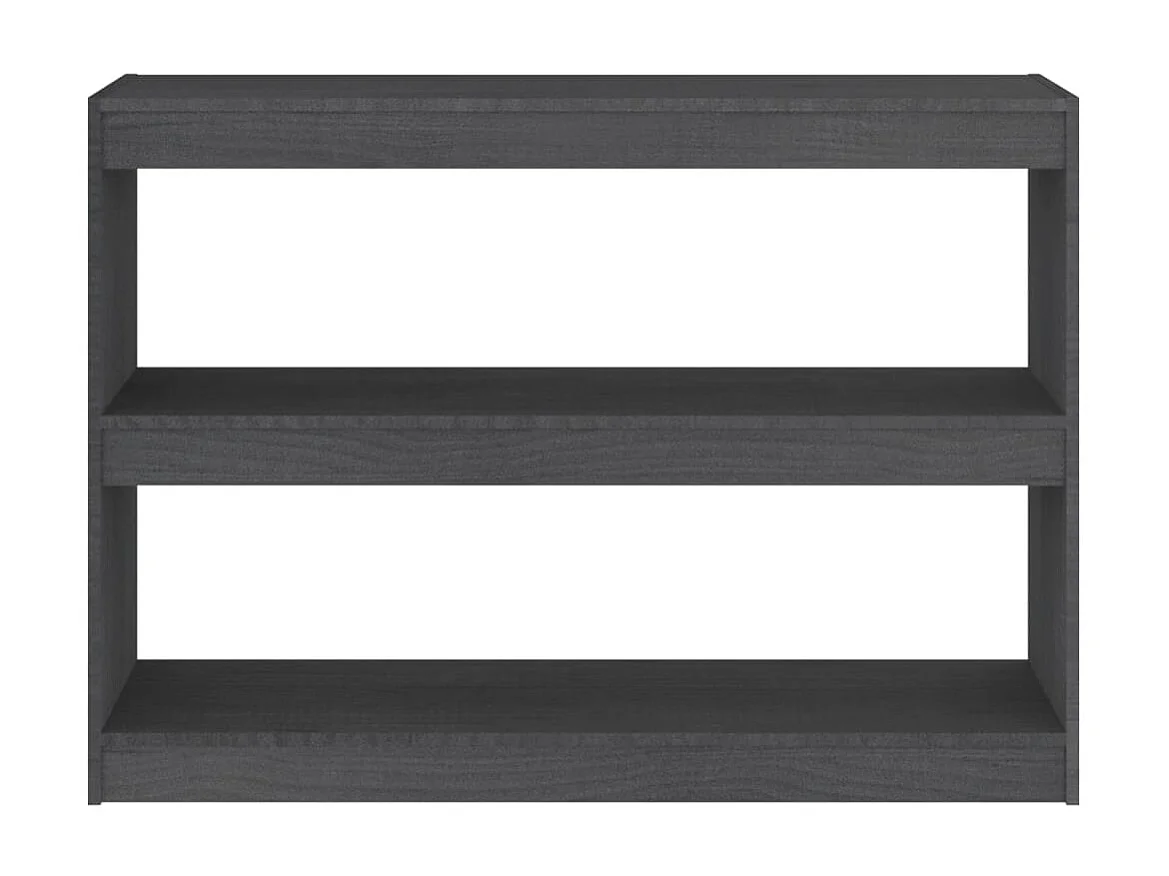 Bibliothèque-Séparateur de pièce Gris 100x30x71,5 Pin massif