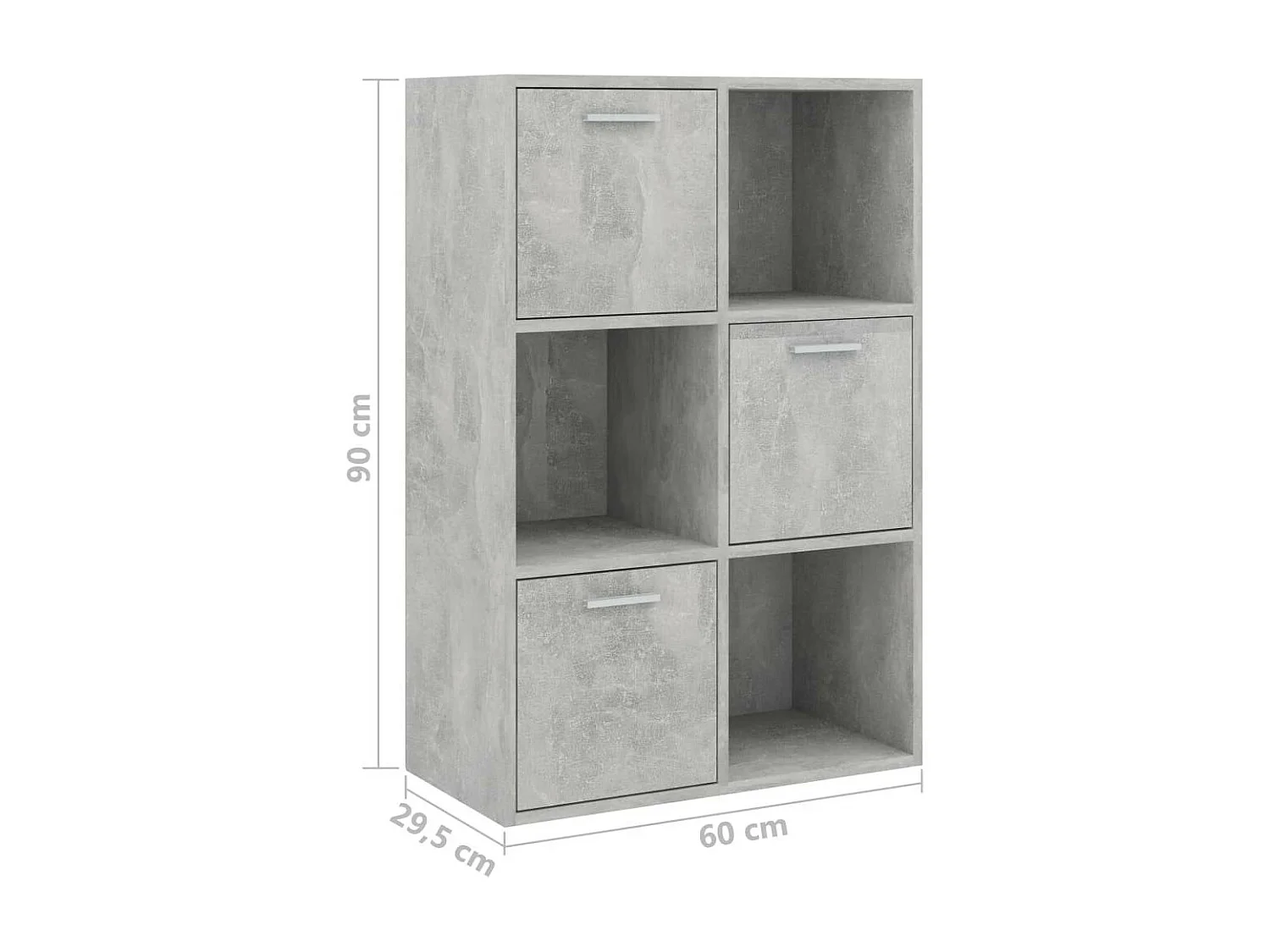 Armoire de rangement Gris béton 60x29,5x90