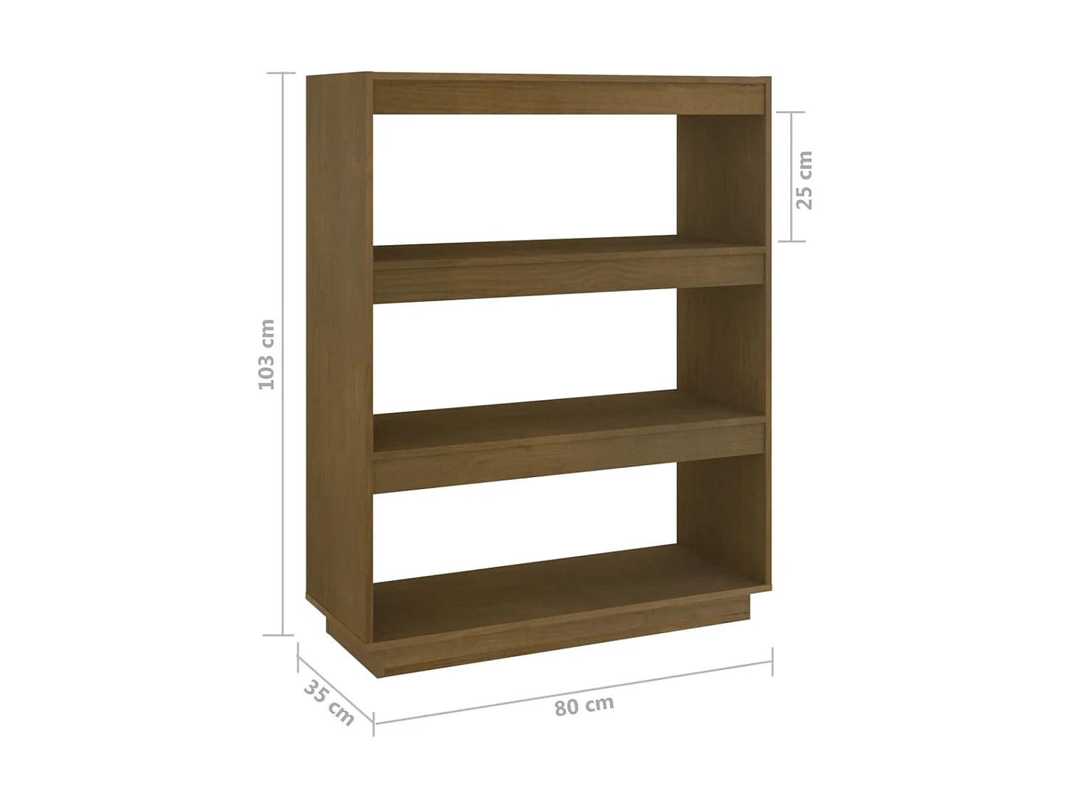 Bibliothèque-Séparateur de pièce Marron miel 80x35x103 Pin