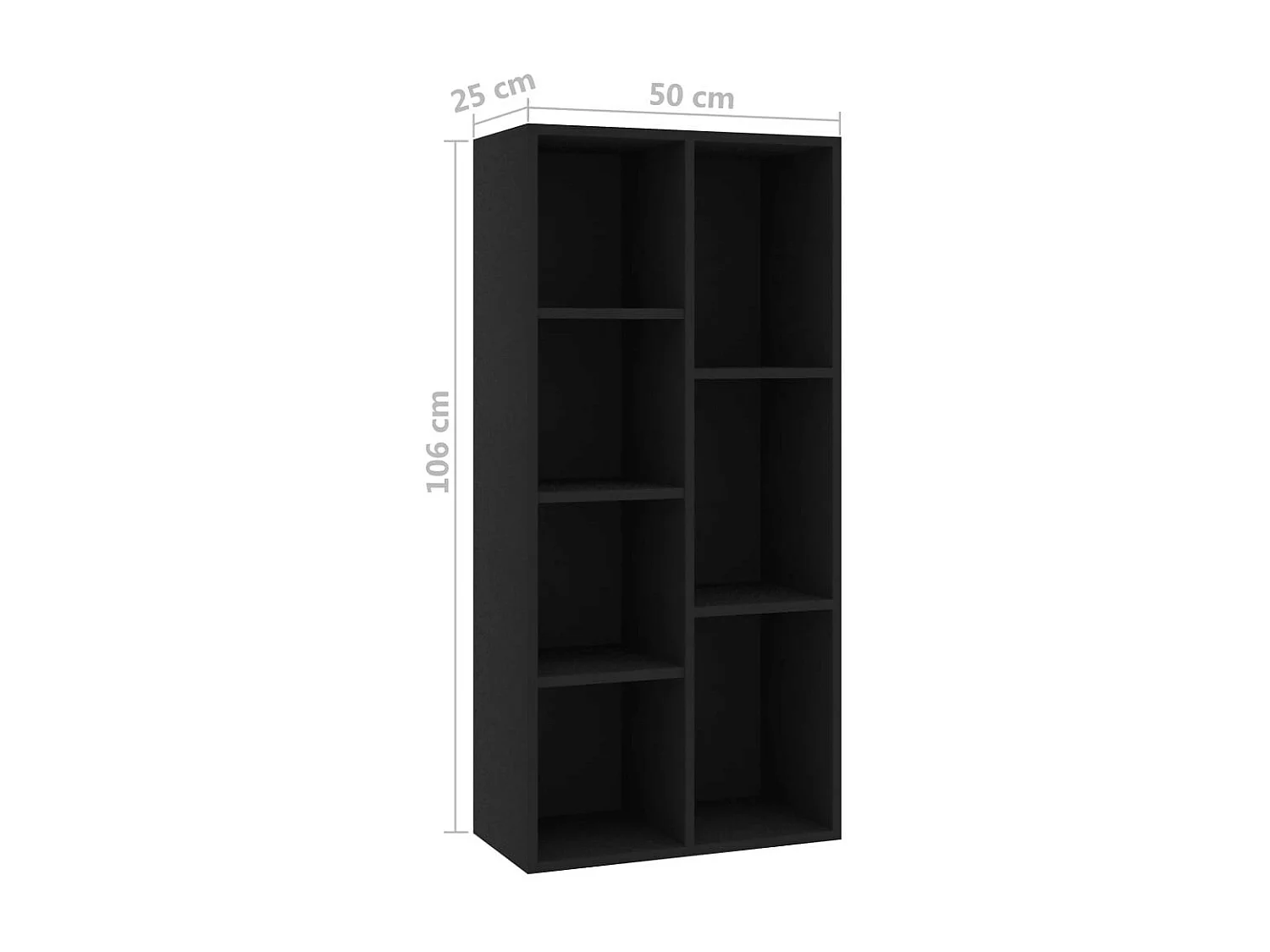 Bibliothèque Noir 50x25x106