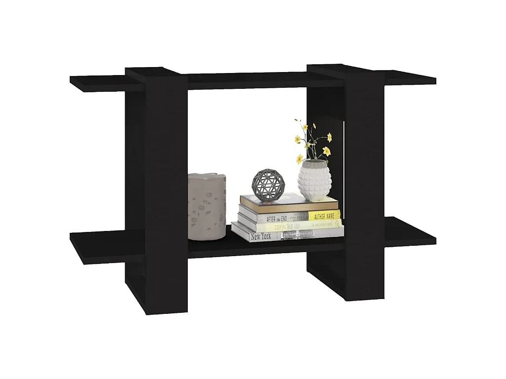 Bibliothèque-Séparateur de pièce Noir 80x30x51