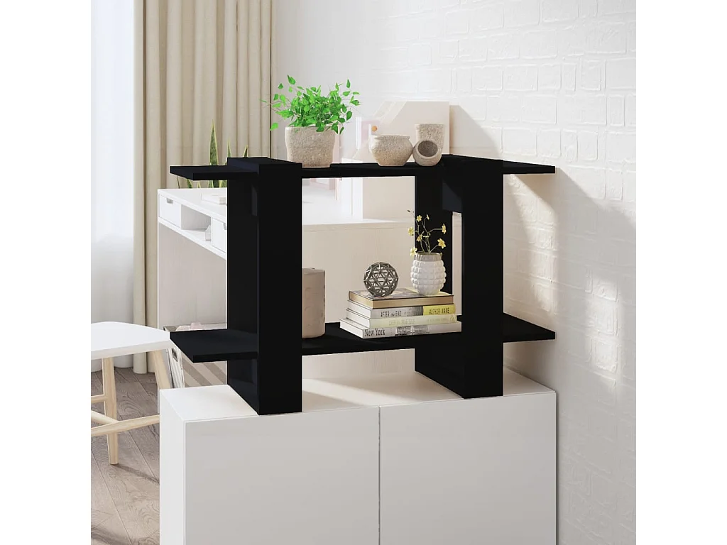 Bibliothèque-Séparateur de pièce Noir 80x30x51