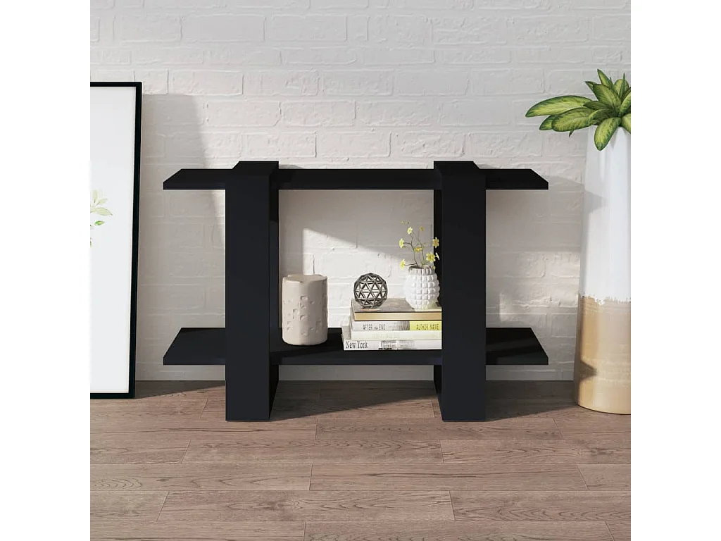 Bibliothèque-Séparateur de pièce Noir 80x30x51