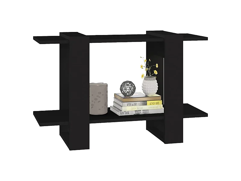 Bibliothèque-Séparateur de pièce Noir 80x30x51