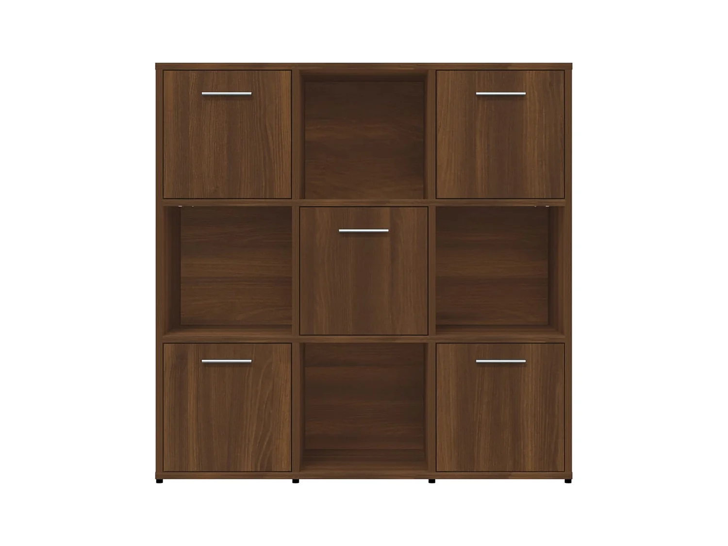 Bibliothèque étagère en bois Lozka 98cm - 4 niches 5 portes-Marron