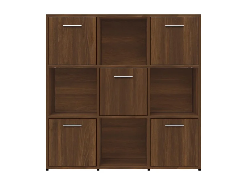 Bibliothèque étagère en bois Lozka 98cm - 4 niches 5 portes-Marron