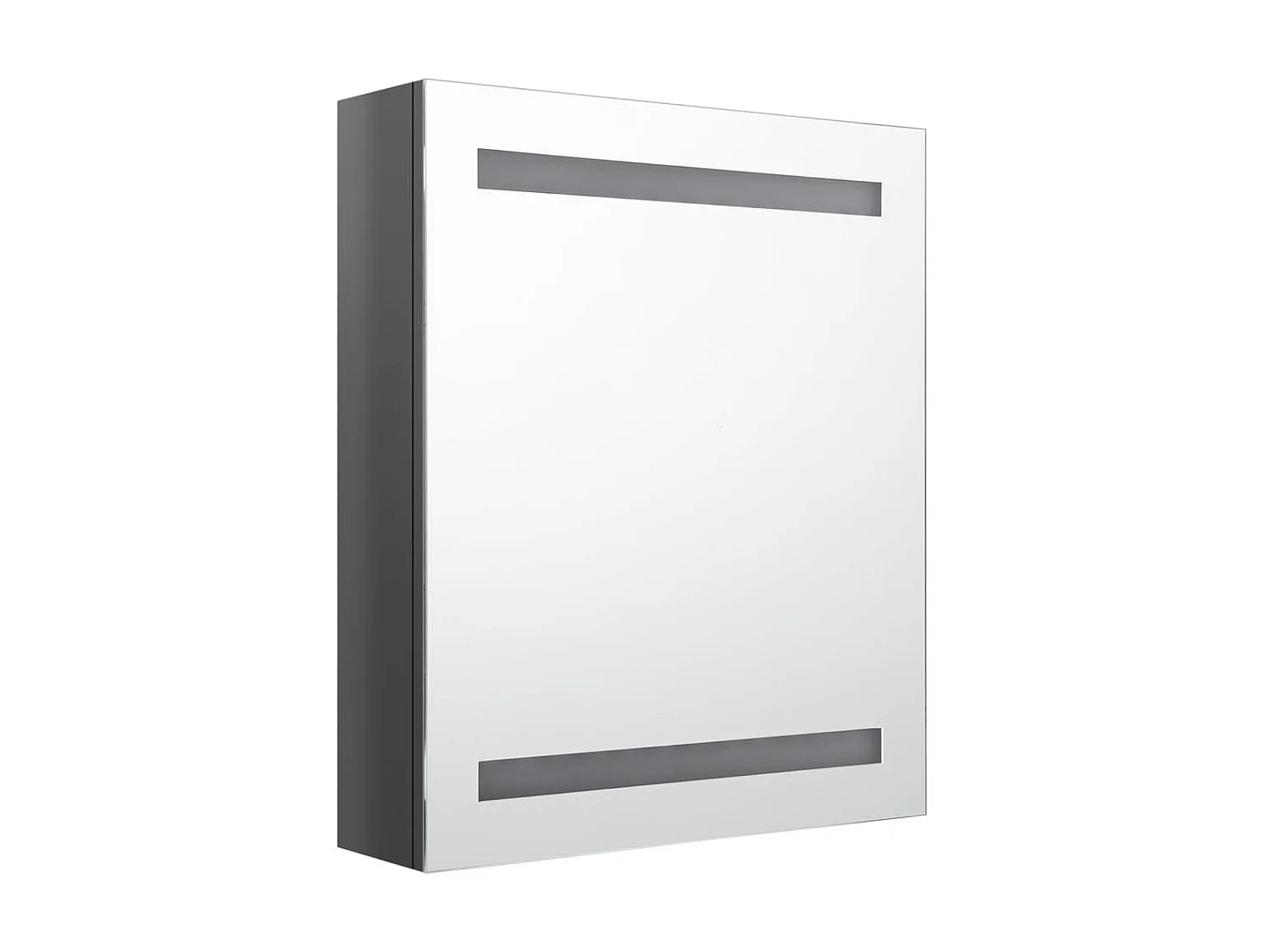 Armoire de salle de bain à miroir LED Gris brillant 50x14x60