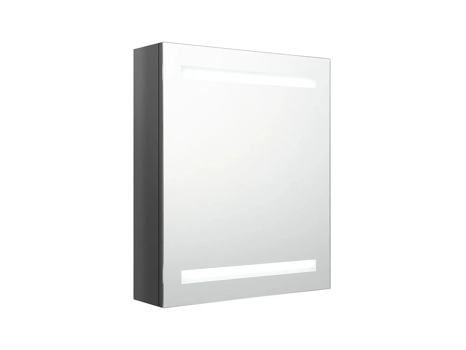 Armoire de salle de bain à miroir LED Gris brillant 50x14x60