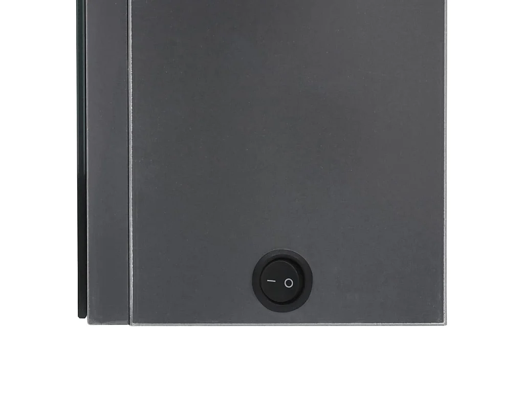 Armoire de salle de bain à miroir LED Gris brillant 50x14x60