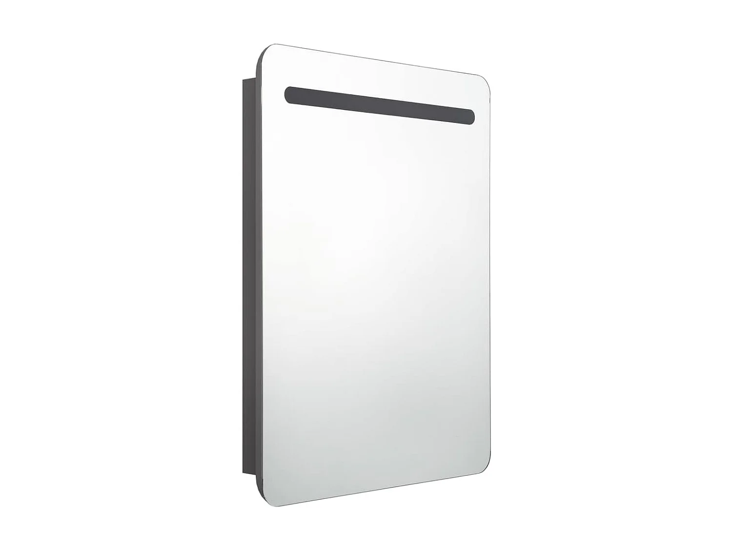 Armoire de salle de bain à miroir LED Gris 60x11x80