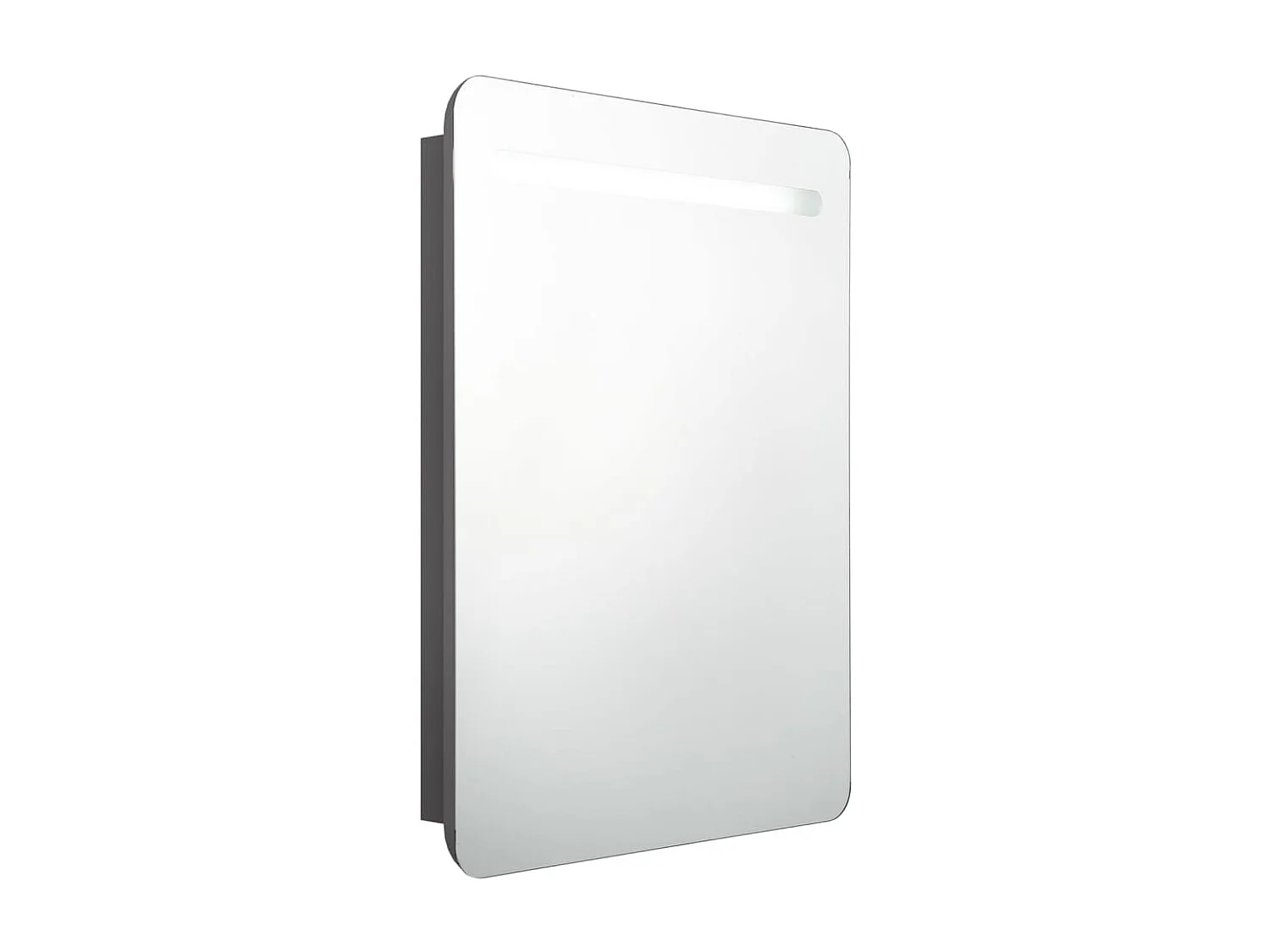 Armoire de salle de bain à miroir LED Gris 60x11x80