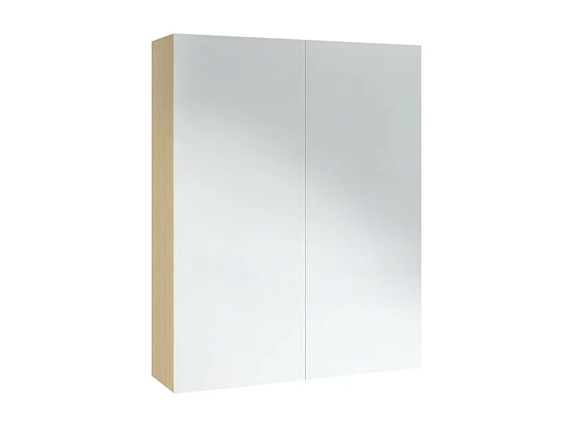 Armoire à miroir de salle de bain 60x15x75 MDF Blanc et chêne