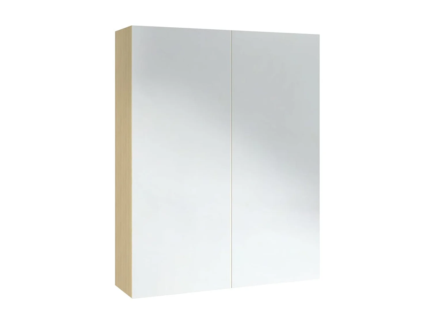 Armoire à miroir de salle de bain 60x15x75 MDF Blanc et chêne