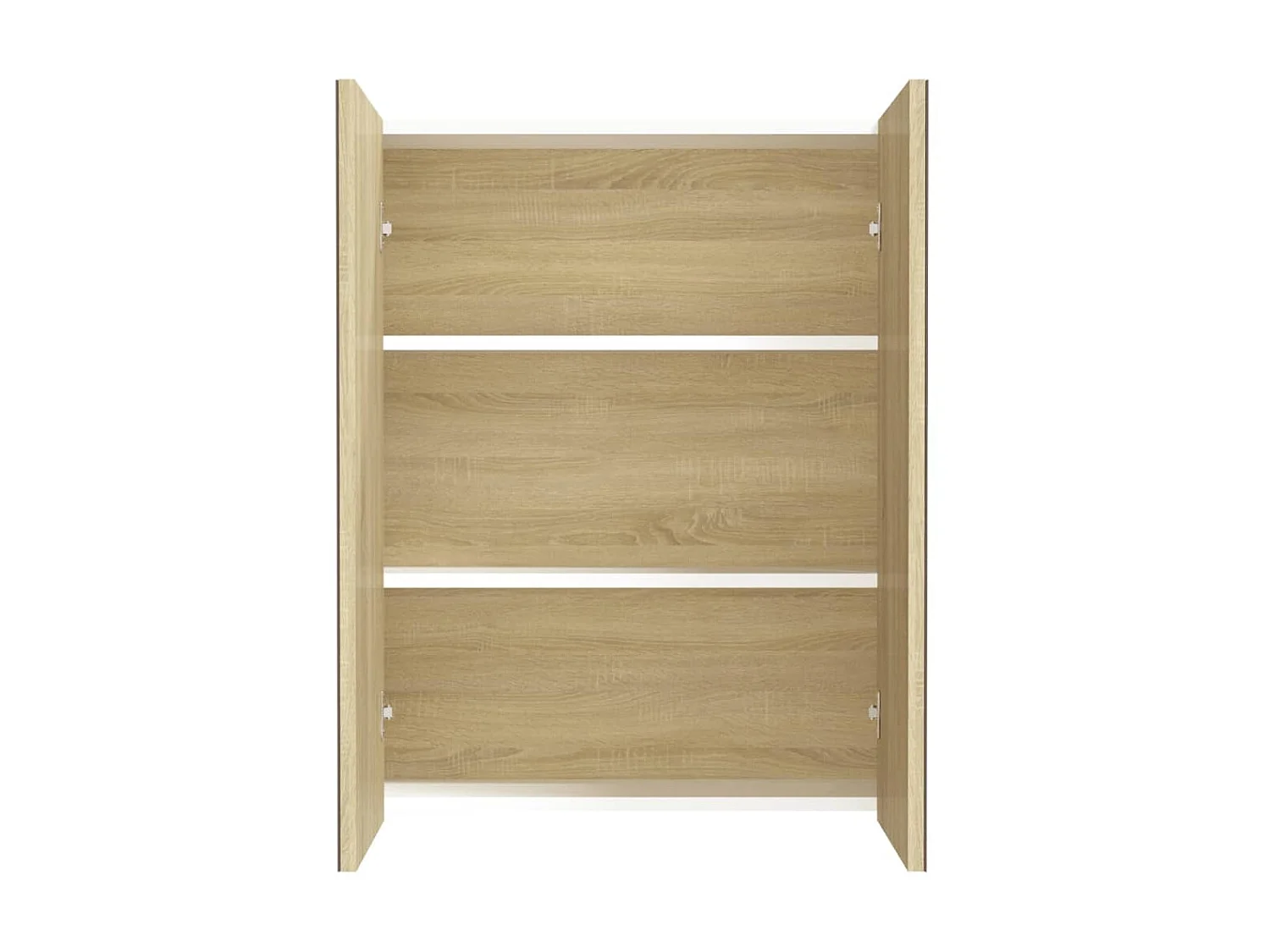 Armoire à miroir de salle de bain 60x15x75 MDF Blanc et chêne