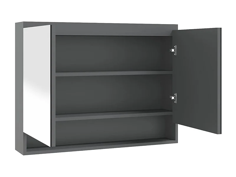 Armoire à miroir de salle de bain 80x15x60 MDF Gris