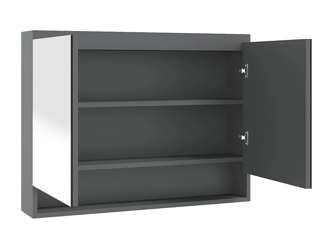 Armoire à miroir de salle de bain 80x15x60 MDF Gris